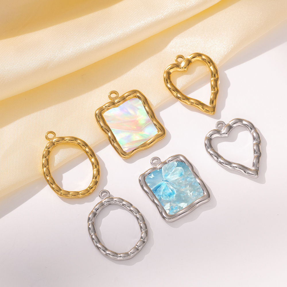 Resin Crafts Diy - 5pcs Stainless Steel Heart Round Open