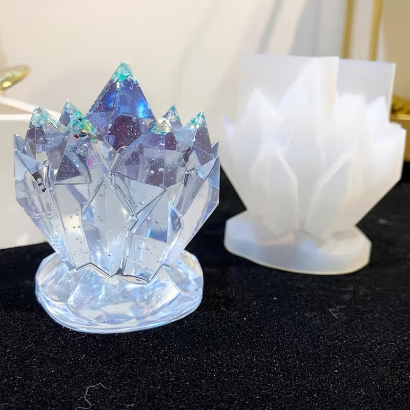 Serving Tray Mold - 1pcCrystal Cluster Decorative Silicone Mold Candle