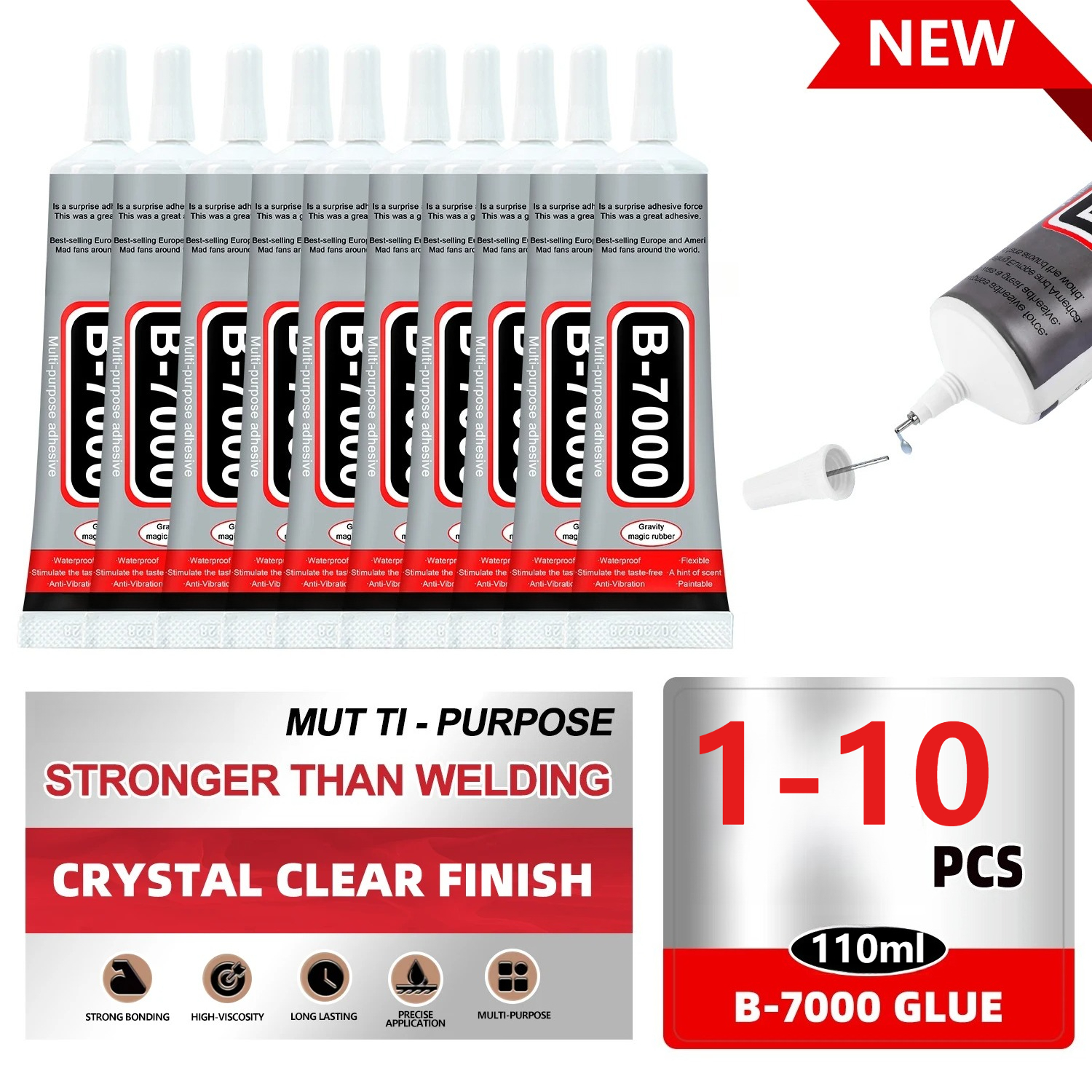 Resin Crafts - Super Glue B-7000 Loolifl 1-10Pcs Safety