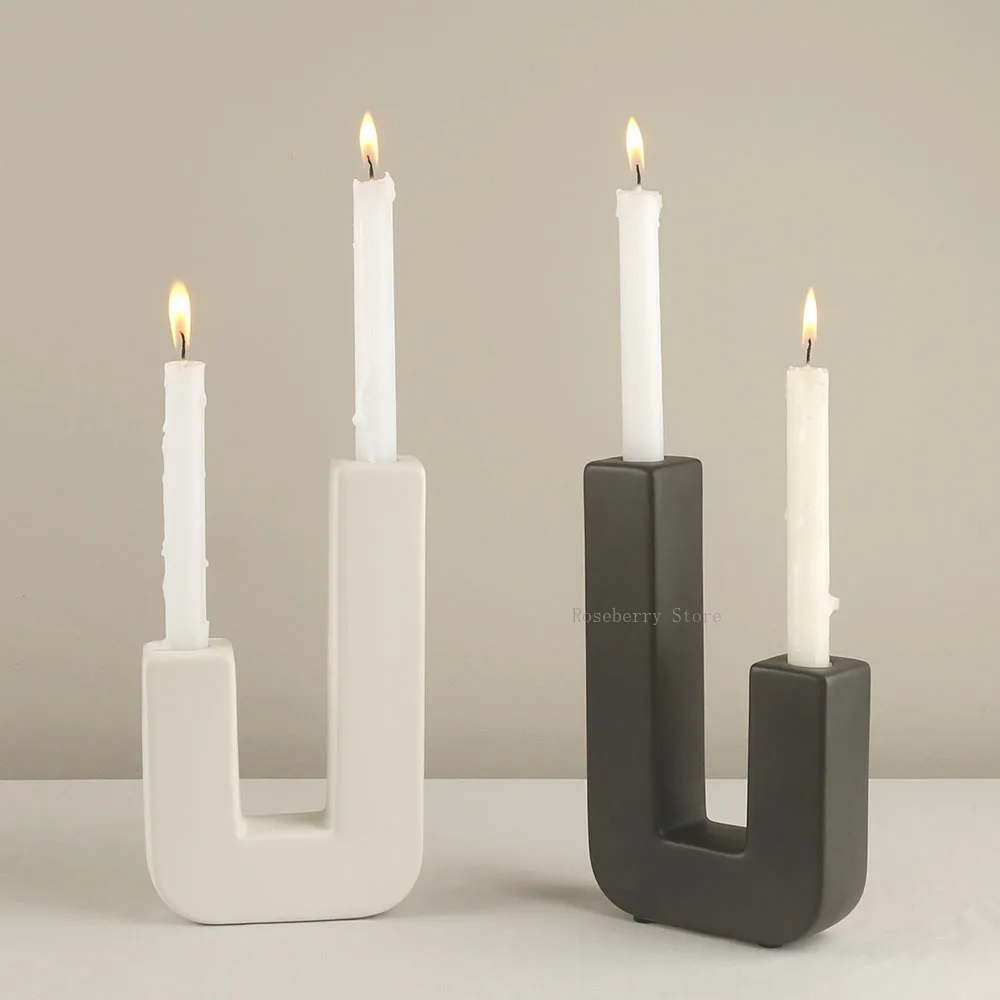 Serving Tray Mold - Geometry Candlestick Silicone Mould U Shape