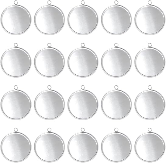 20 Pieces Stainless Steel Roun - Resin Crafts Diy reseña y precio