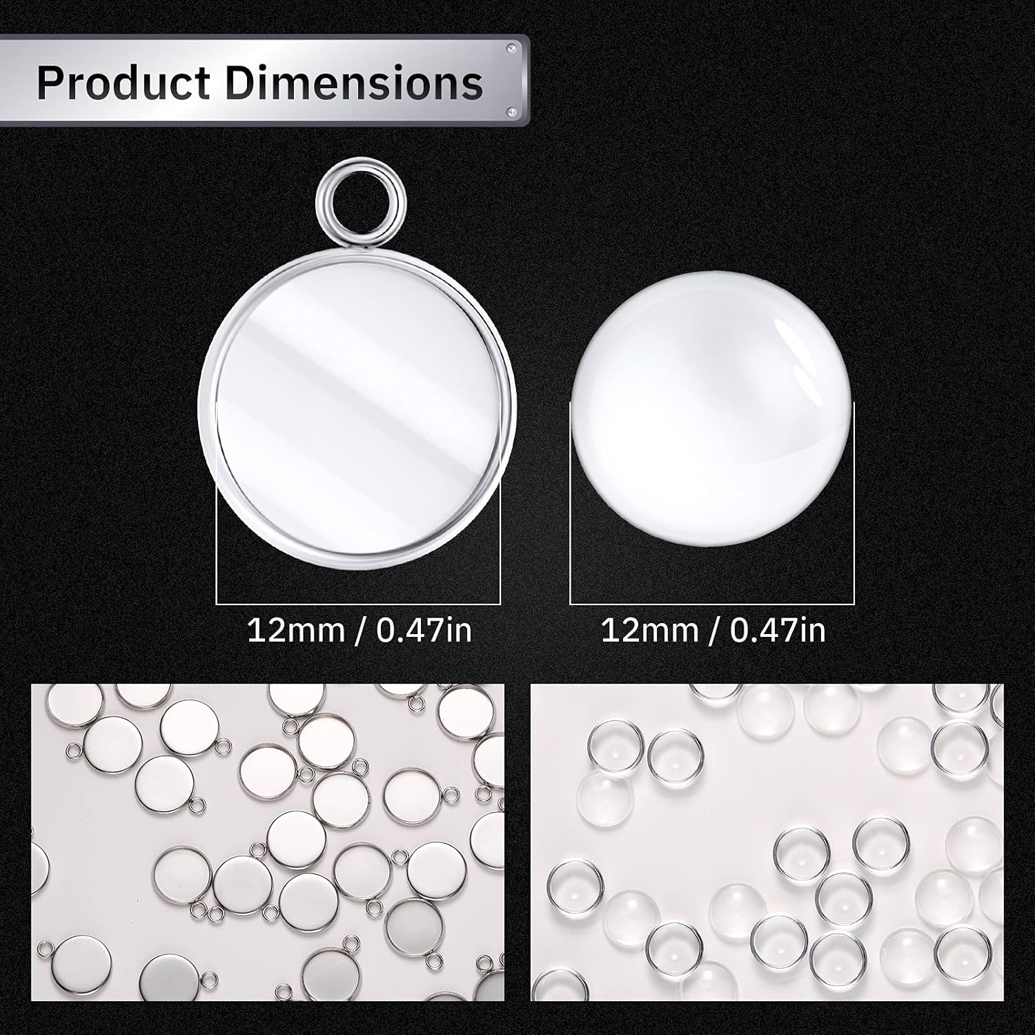 20 Pieces Stainless Steel Roun - Resin Crafts Diy reseña y precio