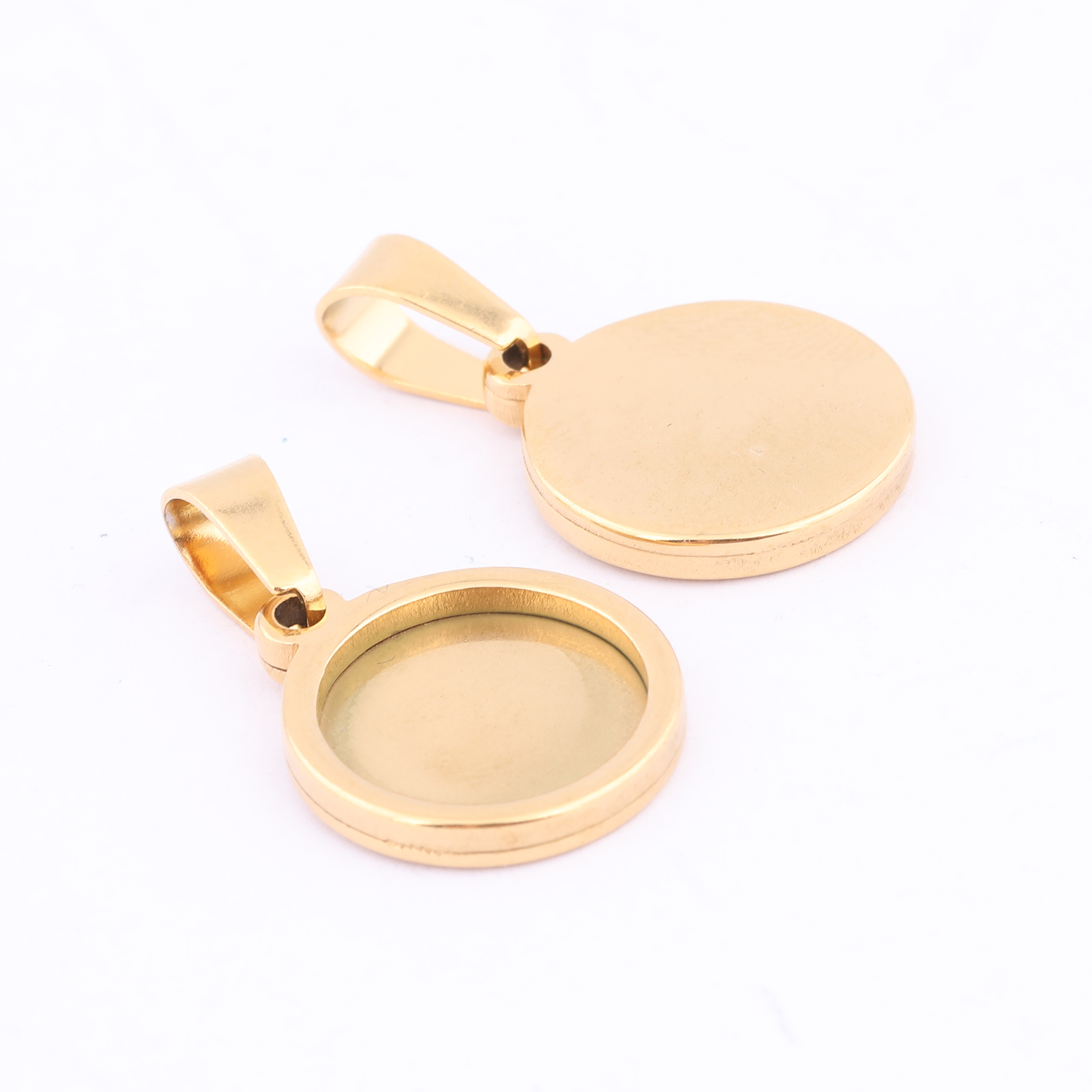 10pcs Gold Plated Black 12mm R - Bezels Set Pendant reseña y precio