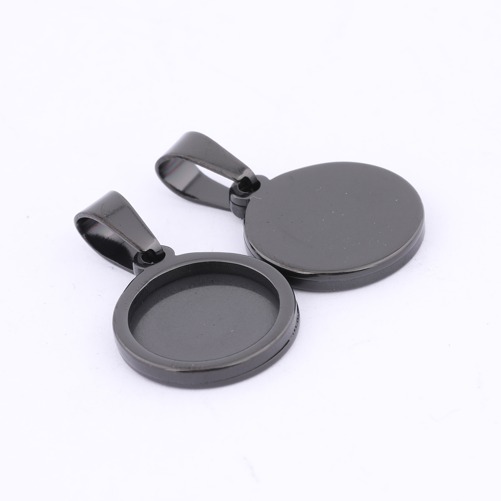 10pcs Gold Plated Black 12mm R - Bezels Set Pendant reseña y precio