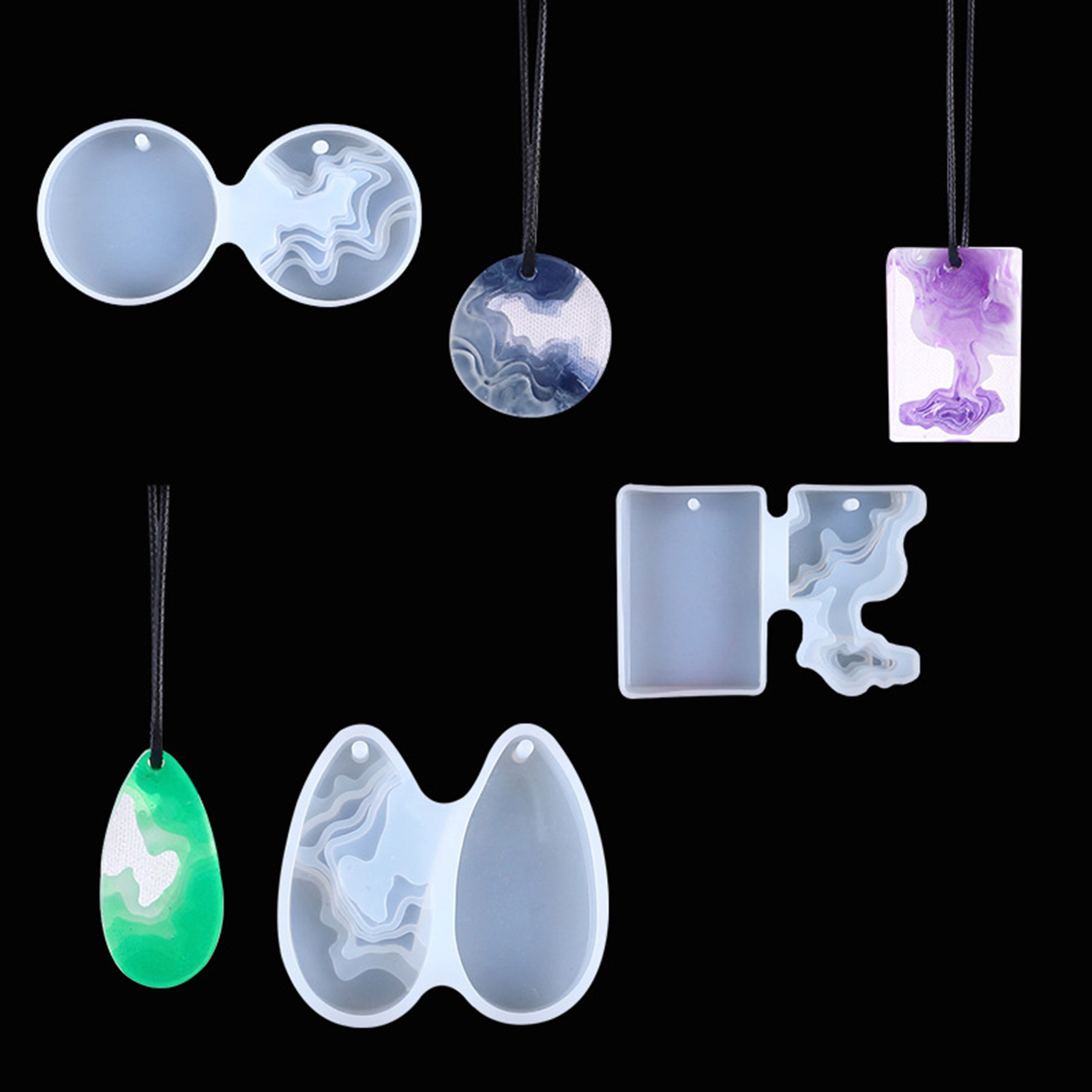 3pcs DIY Crystal Mold Set Roun - Geode Mold Silicone reseña y precio