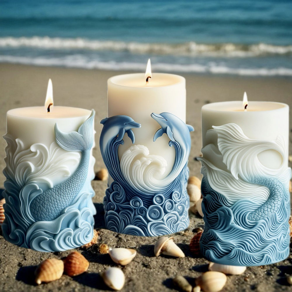 Ocean Theme Silicone Candle Mo - Resin Ocean Wave Mold reseña y precio