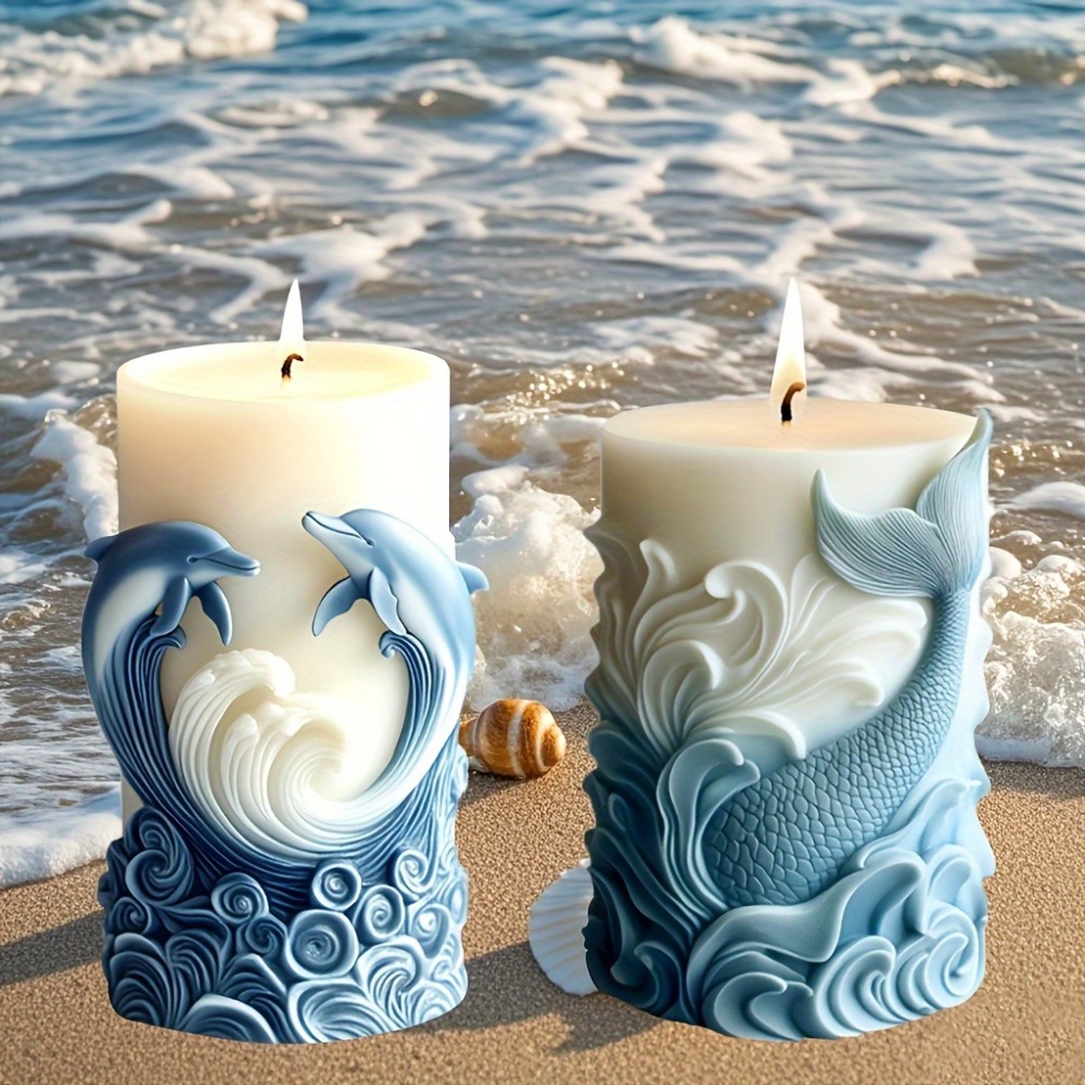 Ocean Theme Silicone Candle Mo - Resin Ocean Wave Mold reseña y precio