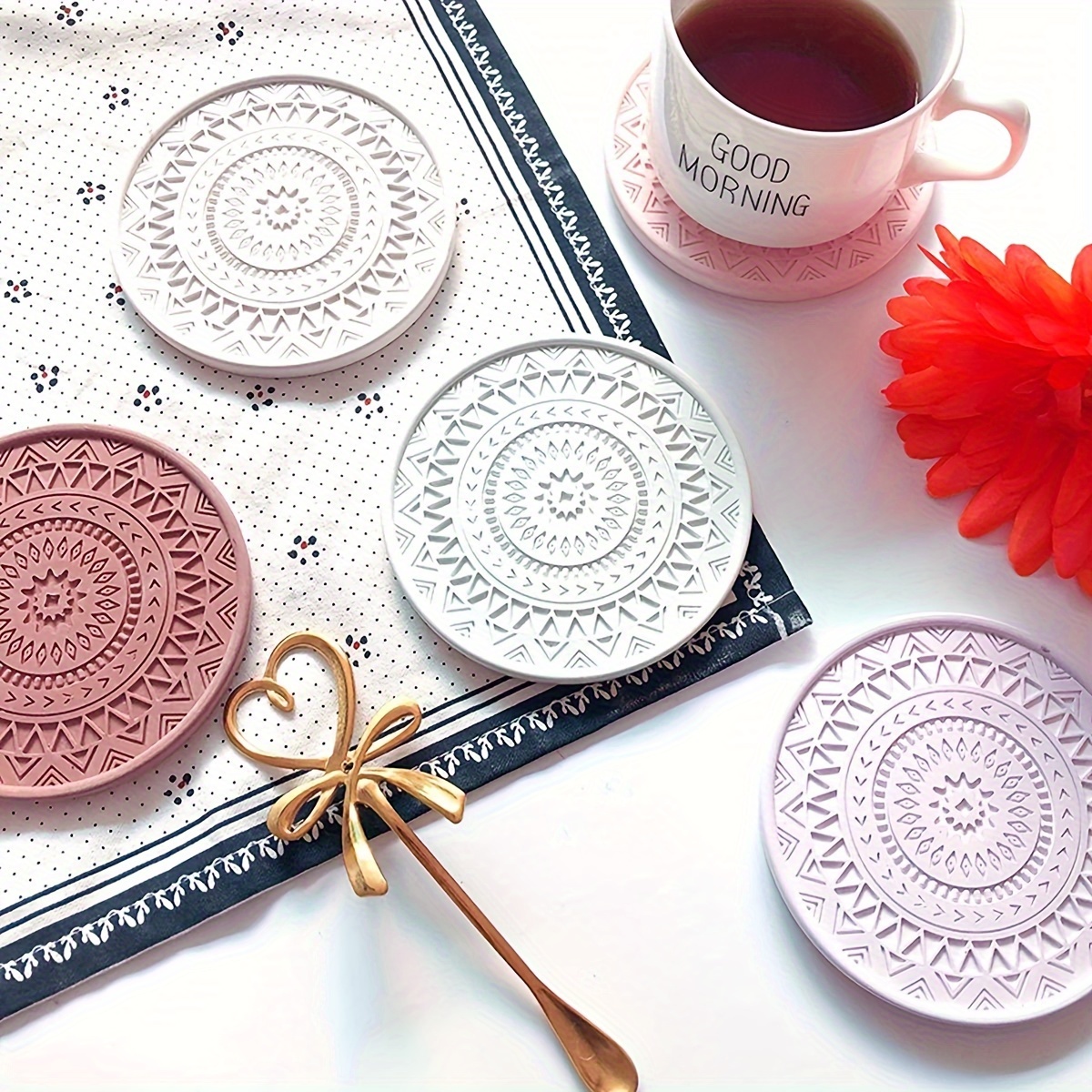 Flower Coaster Silicone Mold E - Coaster Mold Round reseña y precio