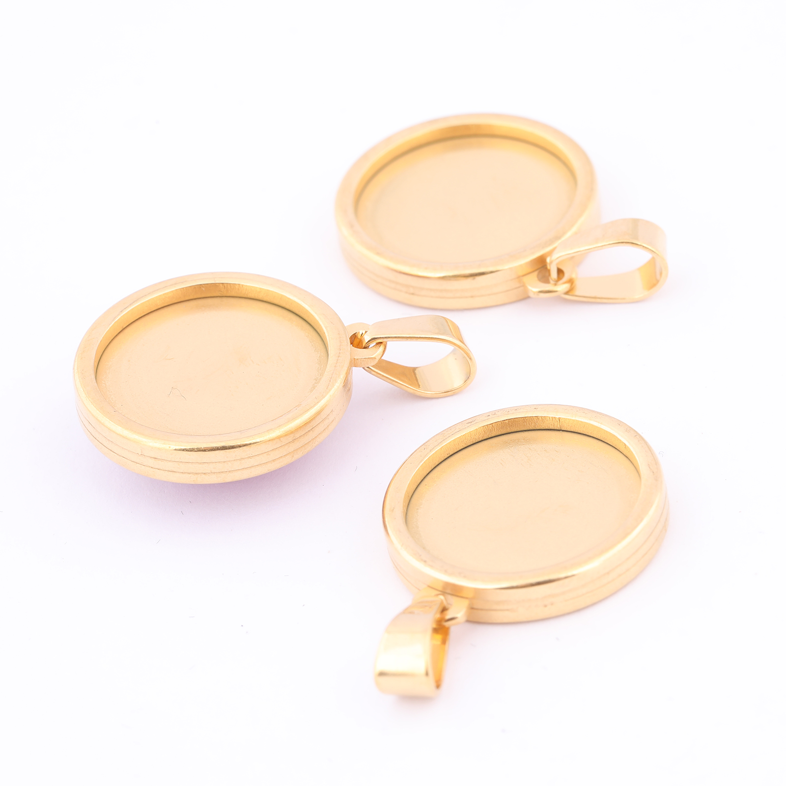 5pcs Stainless Steel Gold Plat - Bezels Set Pendant reseña y precio