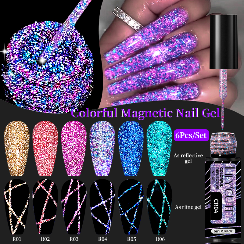 LILYCUTE 6Pcs/Set 5ml Reflecti - Resin Glitter Pack reseña y precio