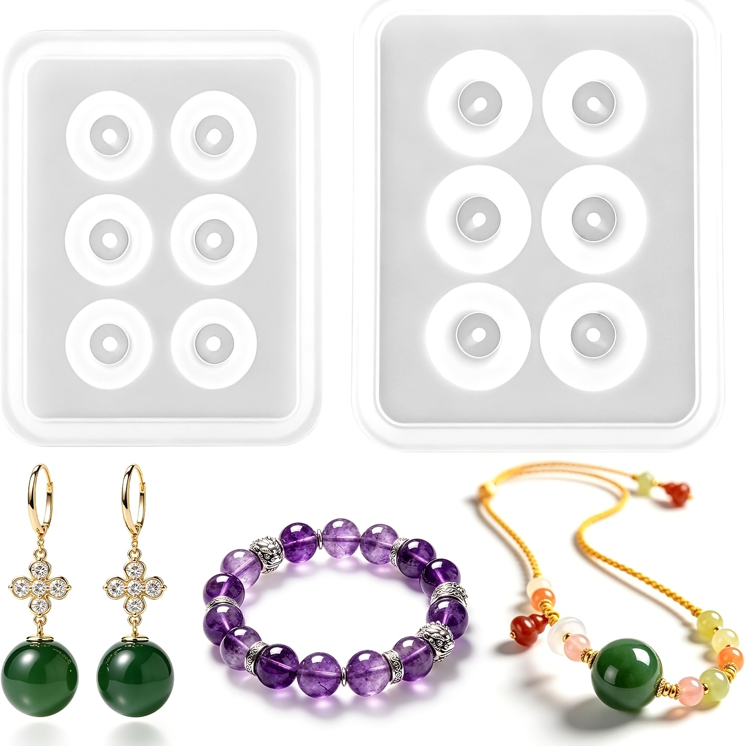 Two perforated spherical silic - Resin Jewelry Kit reseña y precio