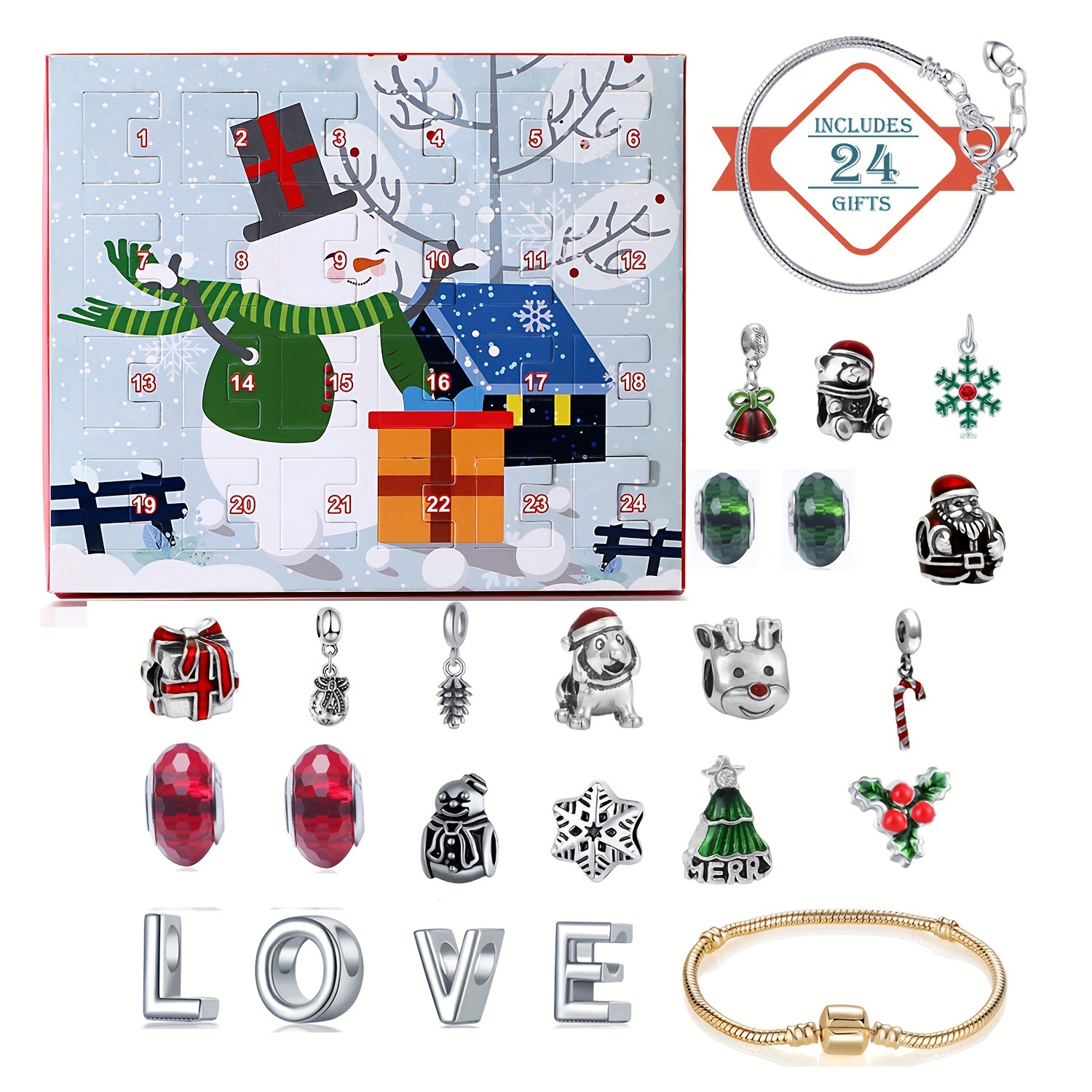 Snowman Christmas Advent Calen - Resin Jewelry Kit reseña y precio