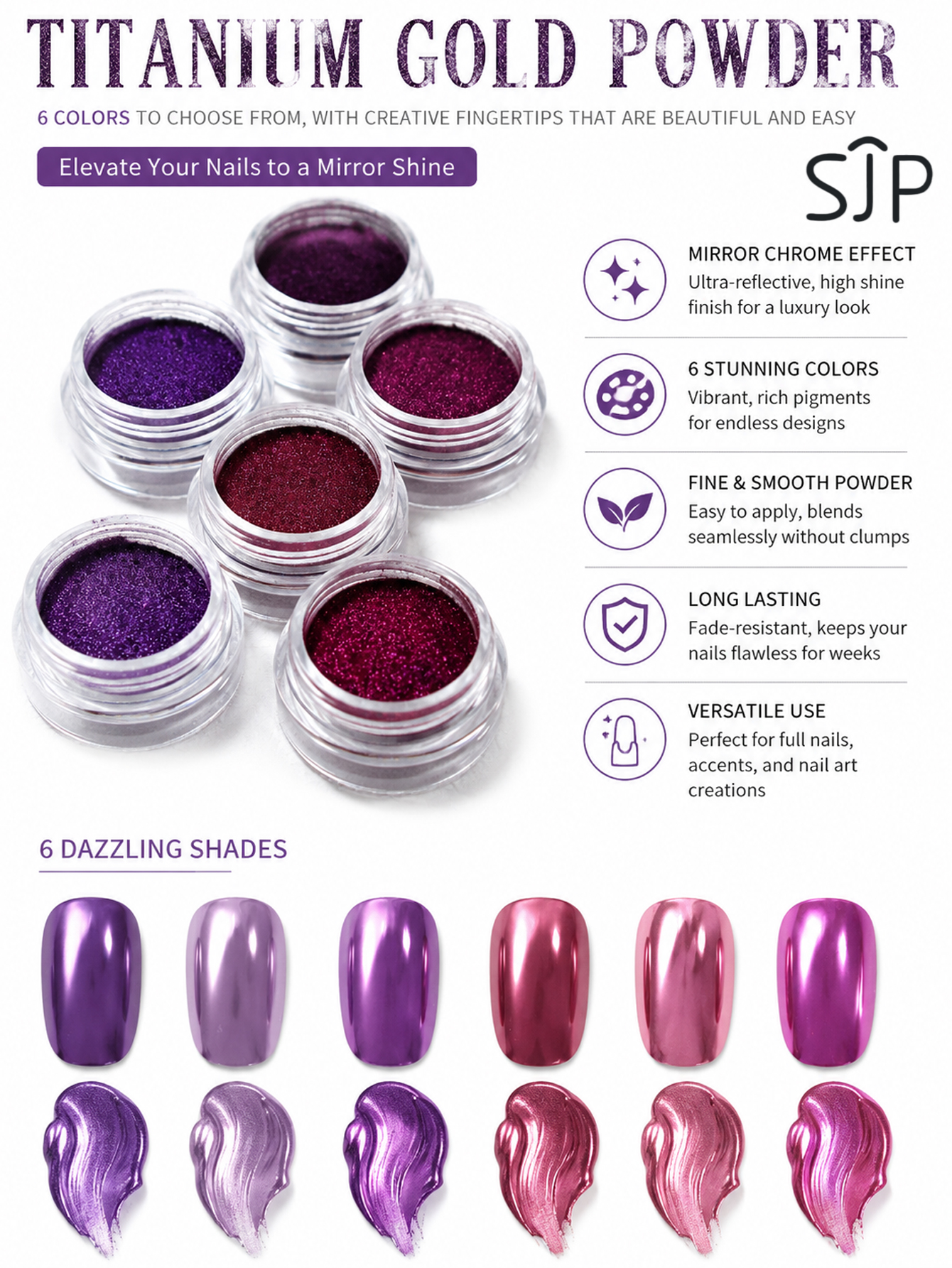 6-piece Electric Purple Series - Resin Glitter Pack reseña y precio