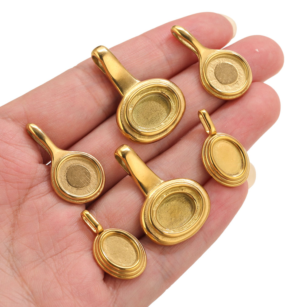 5pcs Stainless Steel Round Ova - Resin Crafts Diy reseña y precio