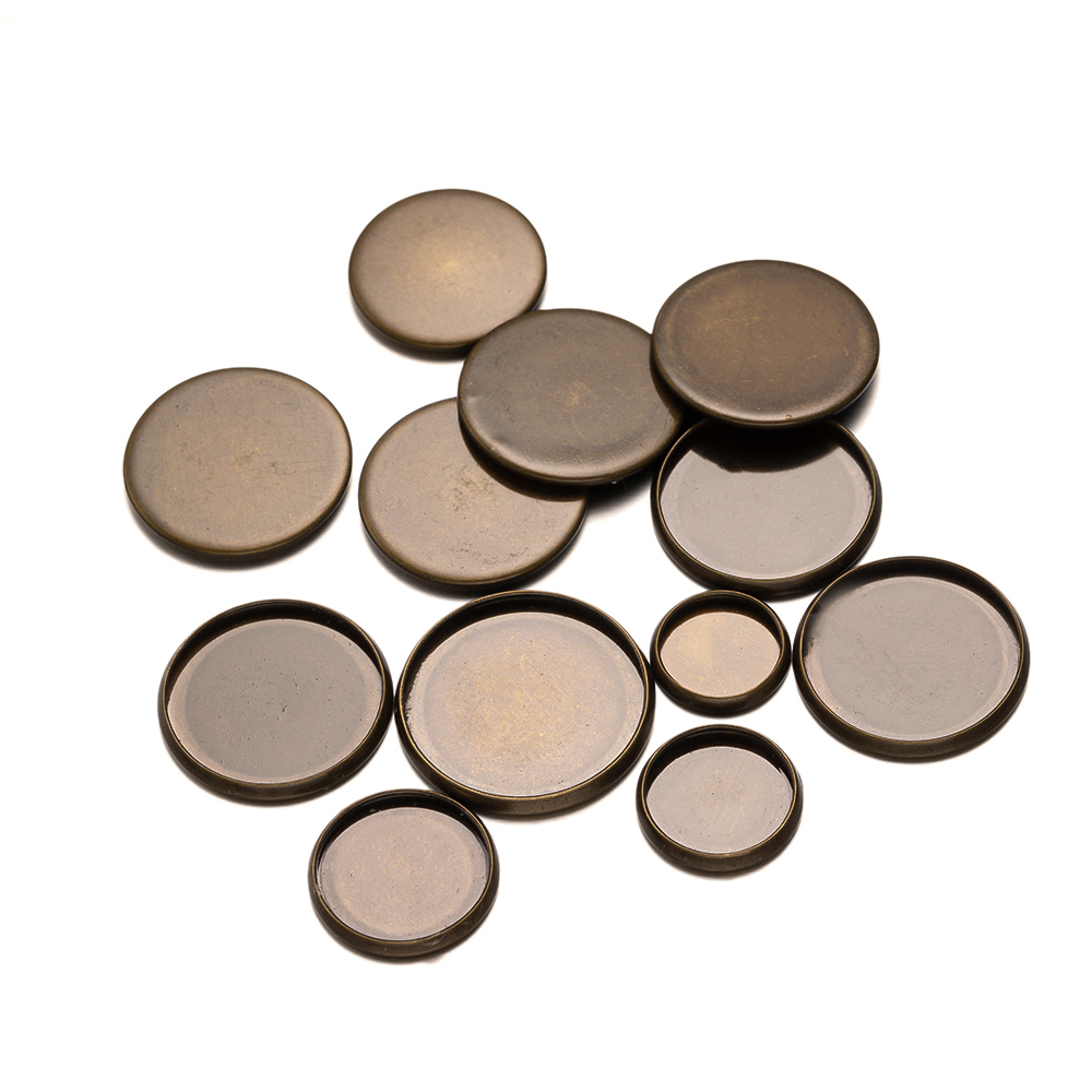 20pcs Antique Bronze Flat Roun - Bezels Set Pendant reseña y precio