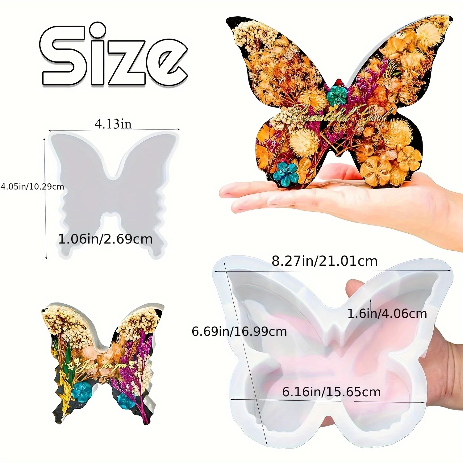 Two sizes of butterfly resin m - Flower Preservation Resin reseña y precio