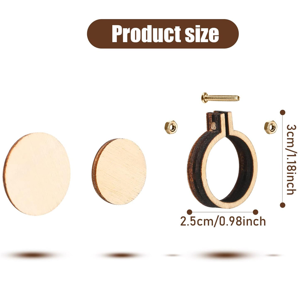 10Pcs/Set Wooden Mini Embroide - Wood Ring Blank reseña y precio