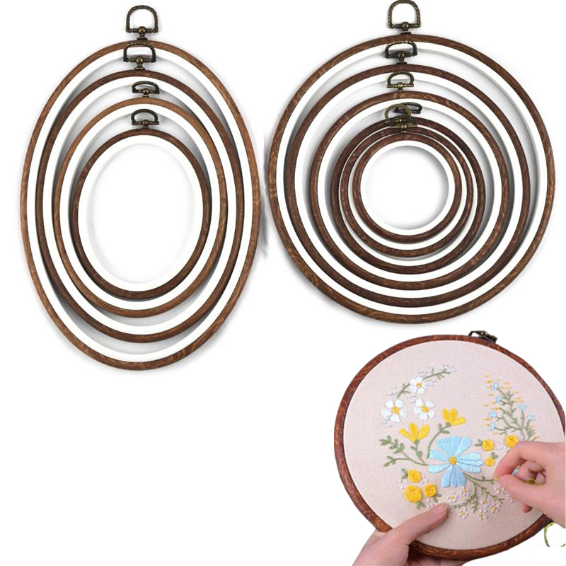 10PCS Sewing Tool Round Oval I - Wood Ring Blank reseña y precio