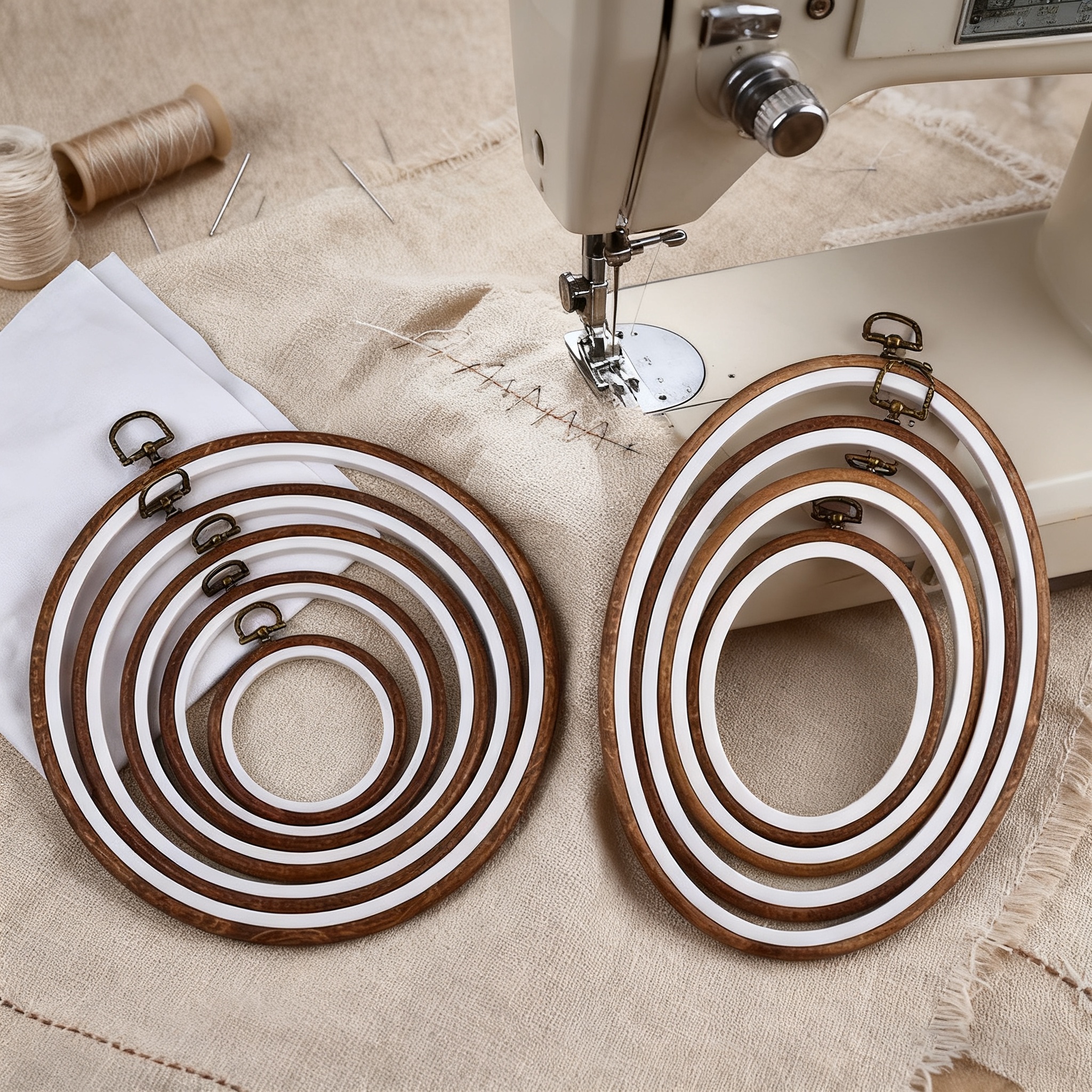 10PCS Sewing Tool Round Oval I - Wood Ring Blank reseña y precio