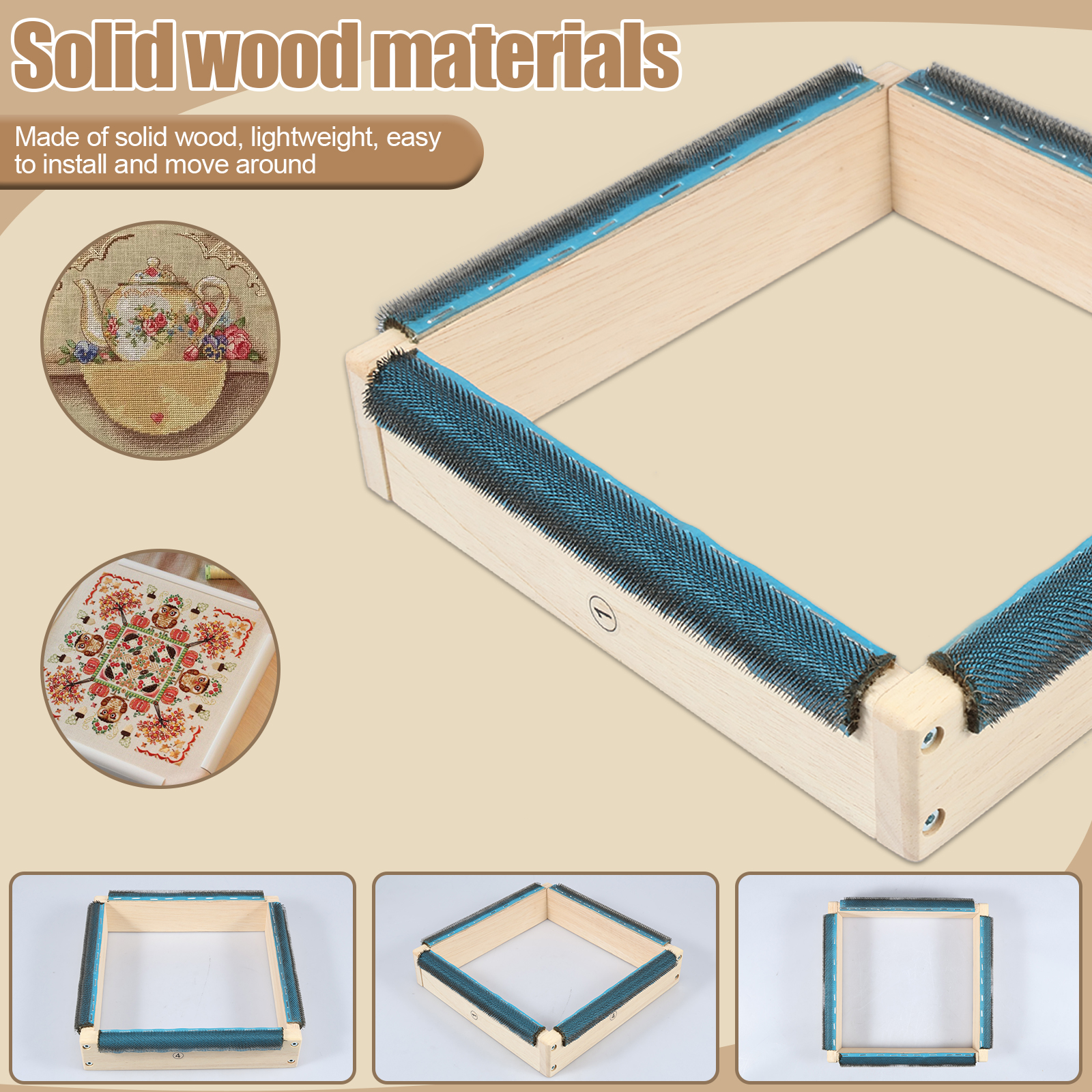Punch Needle Frame Square Embr - Wood Ring Blank reseña y precio