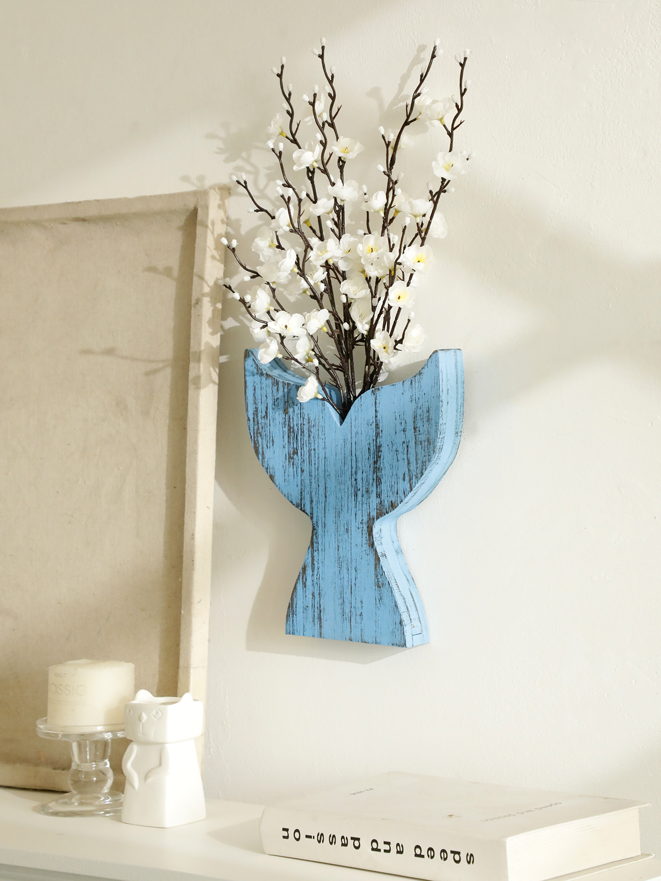Nautical Wooden Vase Whale Tai - Dried Flower Bulk reseña y precio