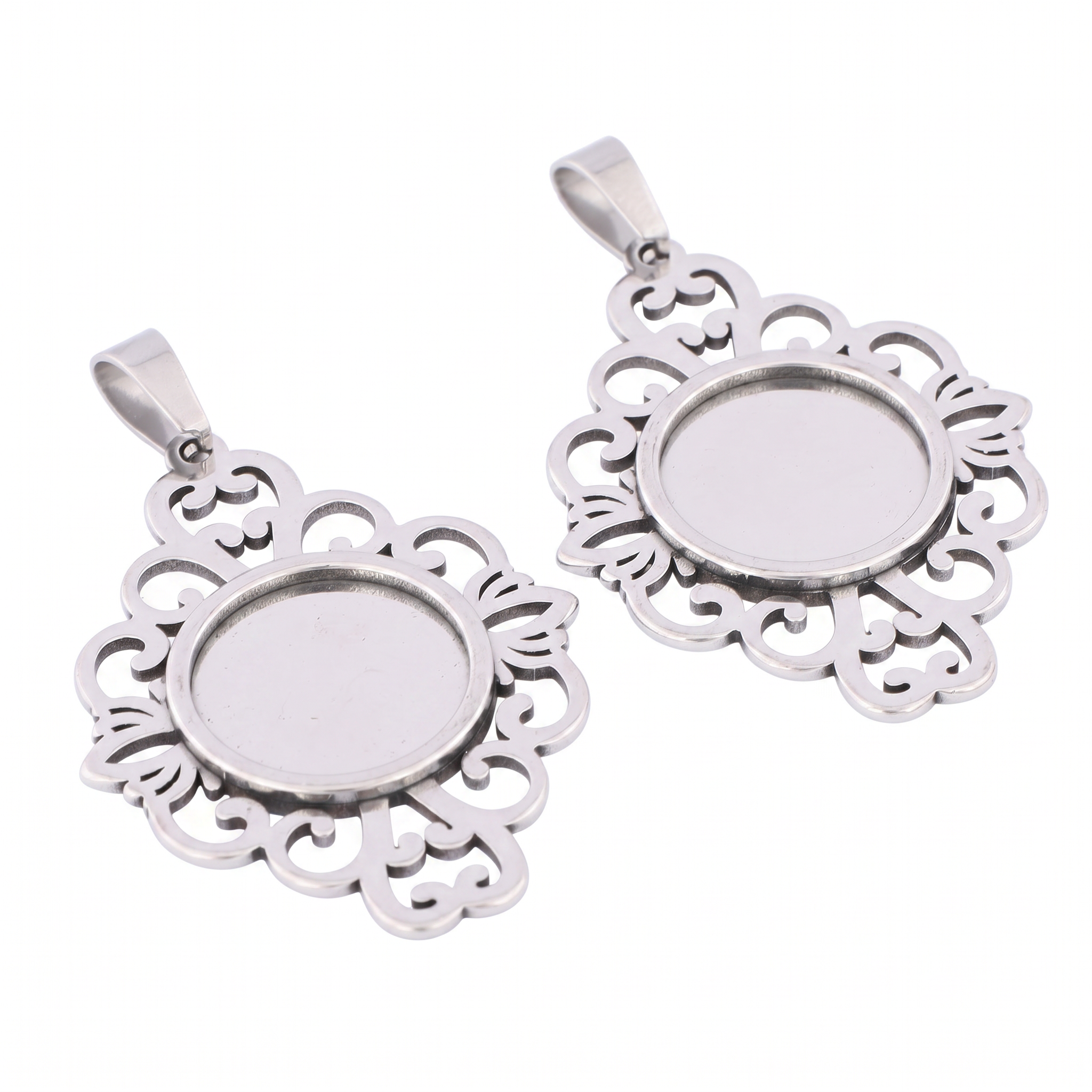 5pcs Stainless Steel Filigree  - Bezels Set Pendant reseña y precio