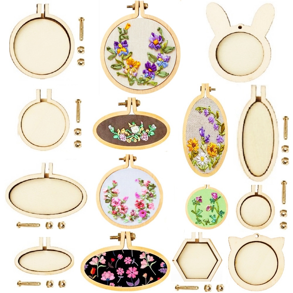 10PCS Mini Embroidery Hoop Woo - Wood Ring Blank reseña y precio