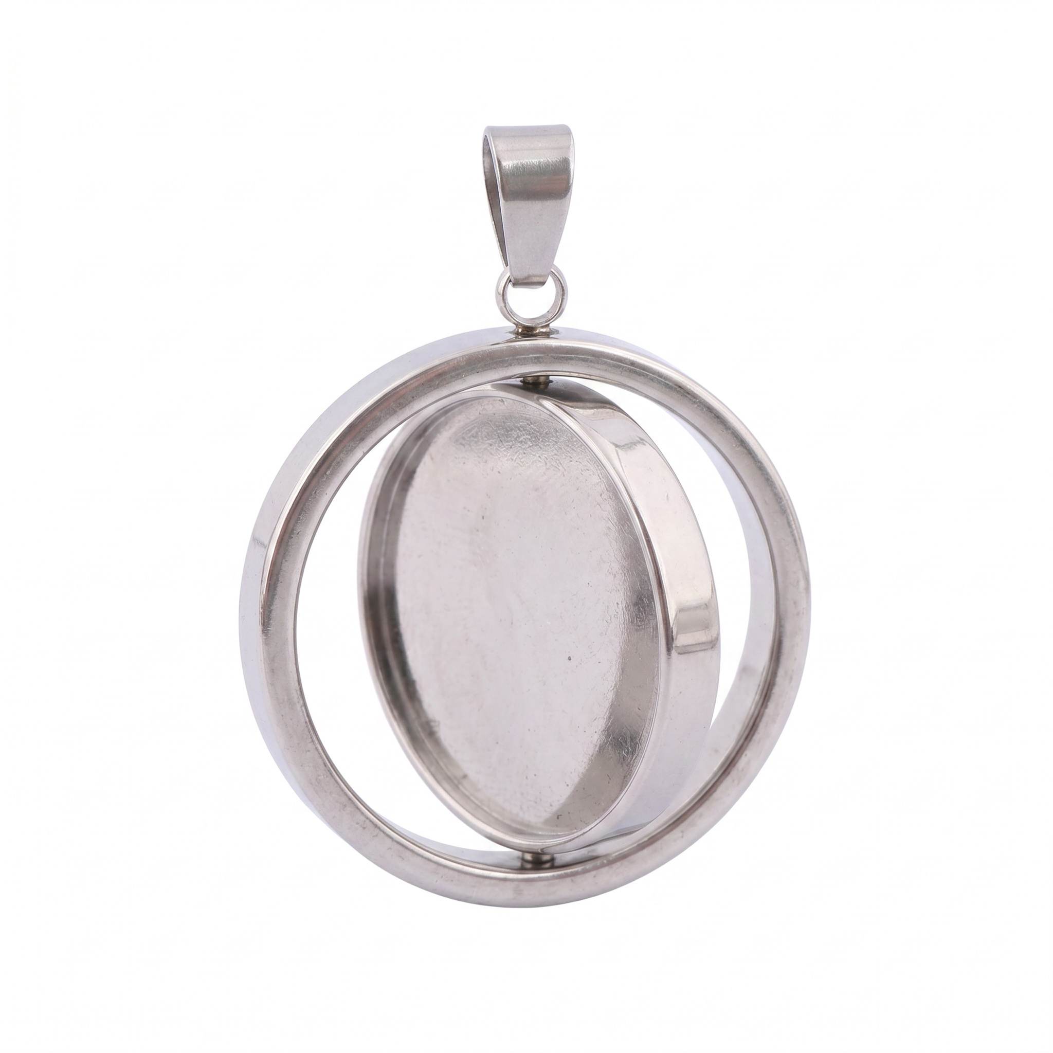 3pcs Stainless Steel  Rotatabl - Bezels Set Pendant reseña y precio