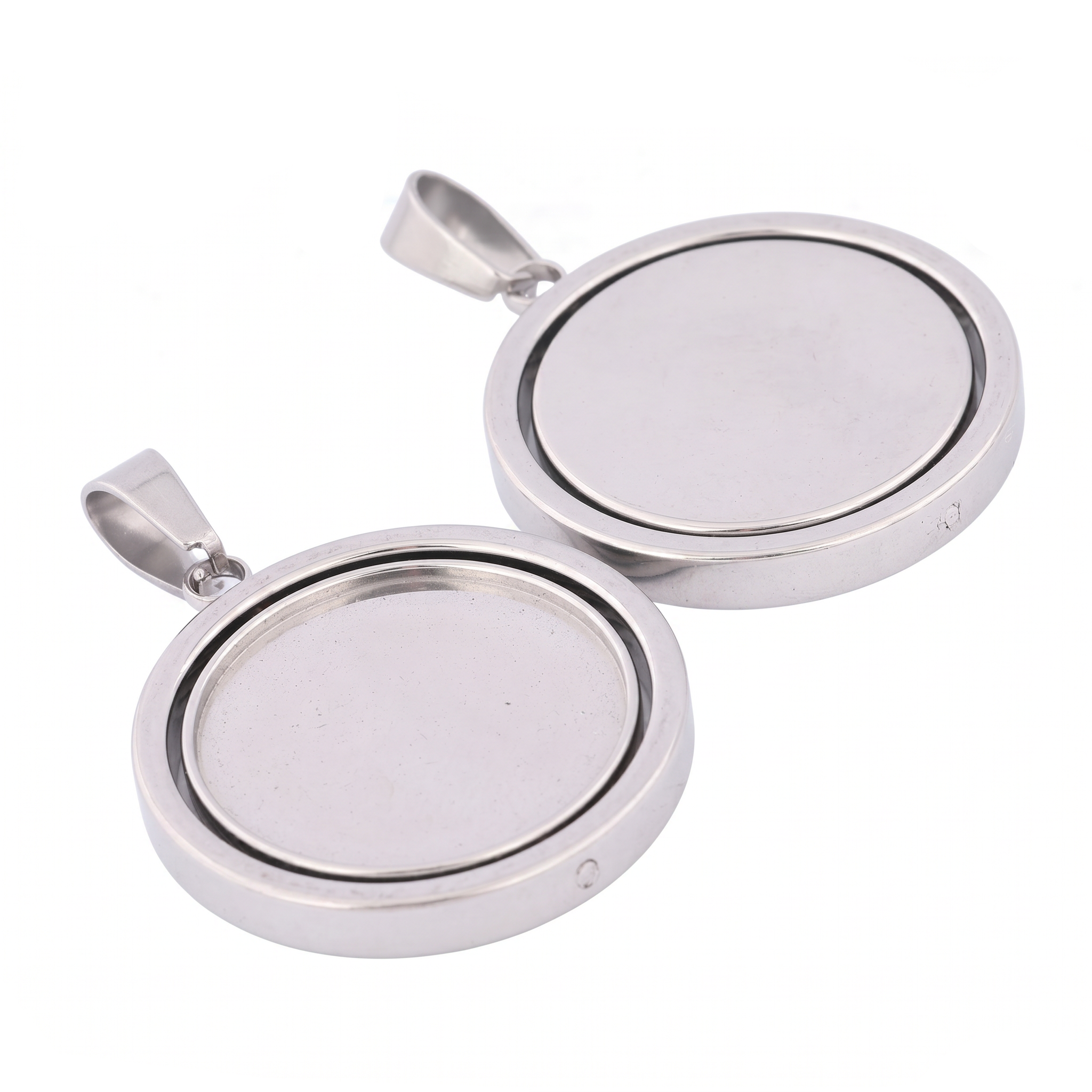 3pcs Stainless Steel  Rotatabl - Bezels Set Pendant reseña y precio
