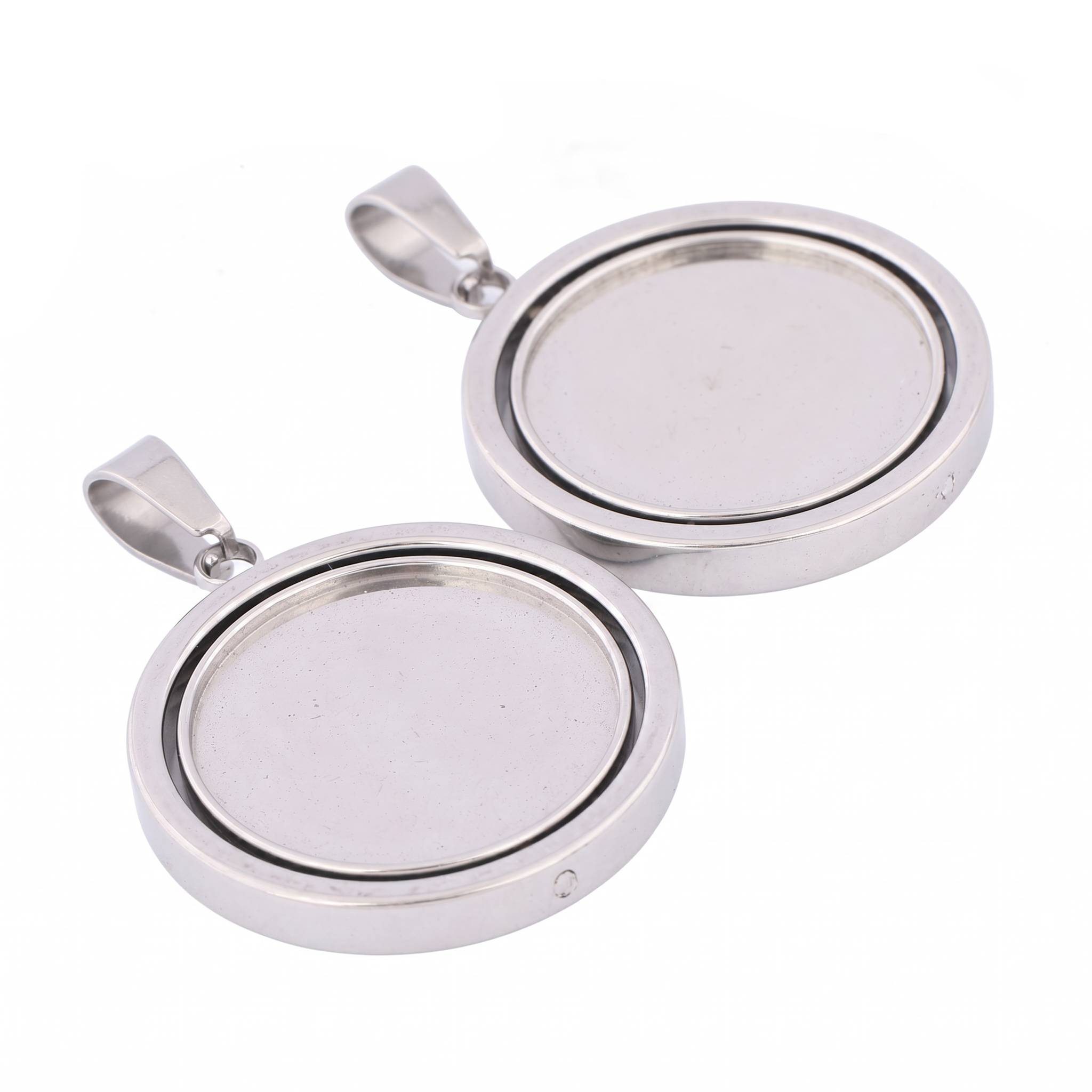 3pcs Stainless Steel  Rotatabl - Bezels Set Pendant reseña y precio