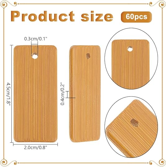 50pcs Wooden Tags Key Ring Bla - Wood Ring Blank reseña y precio