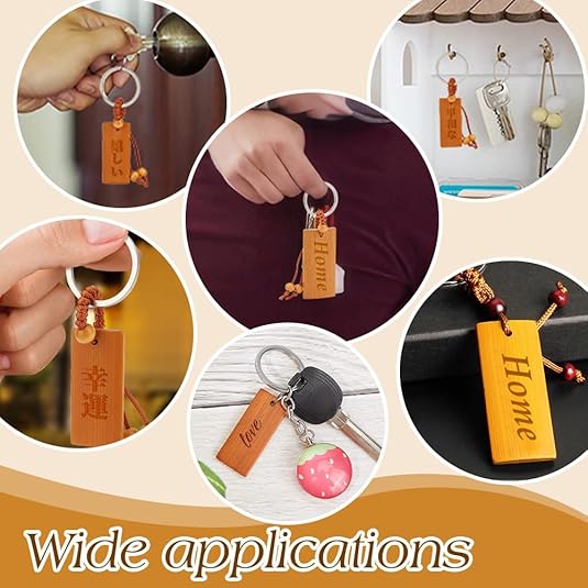 50pcs Wooden Tags Key Ring Bla - Wood Ring Blank reseña y precio