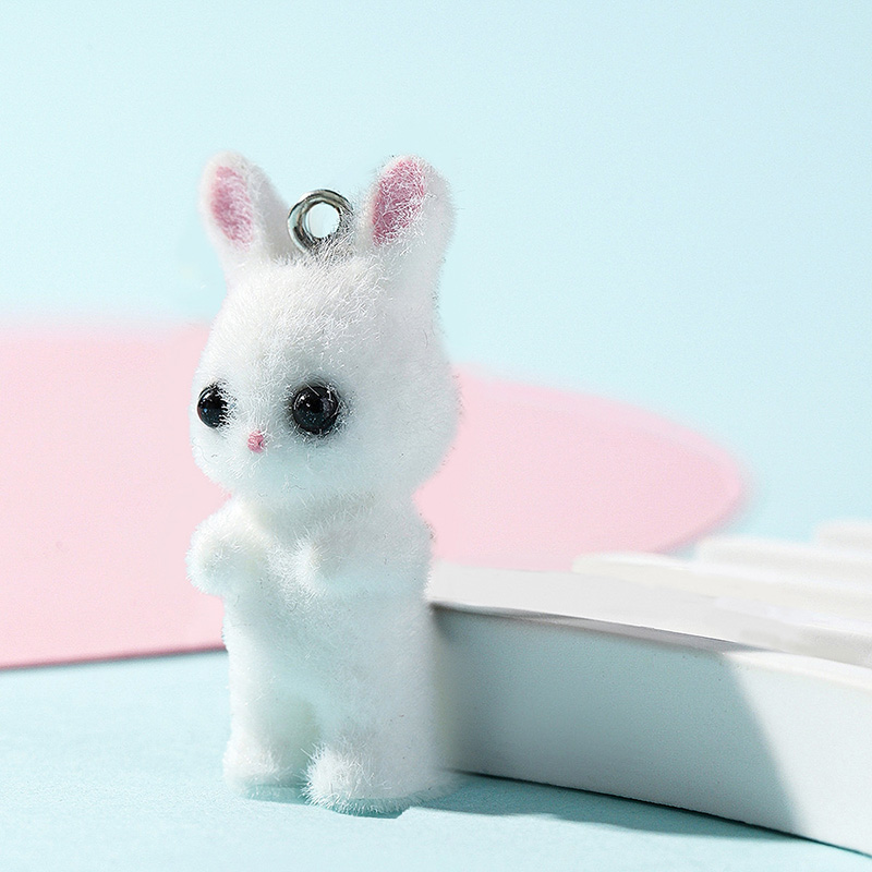 5pcs/lot Cute Flocking Rabbit  - Resin Craft Projects reseña y precio