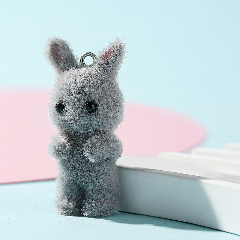 5pcs/lot Cute Flocking Rabbit  - Resin Craft Projects reseña y precio