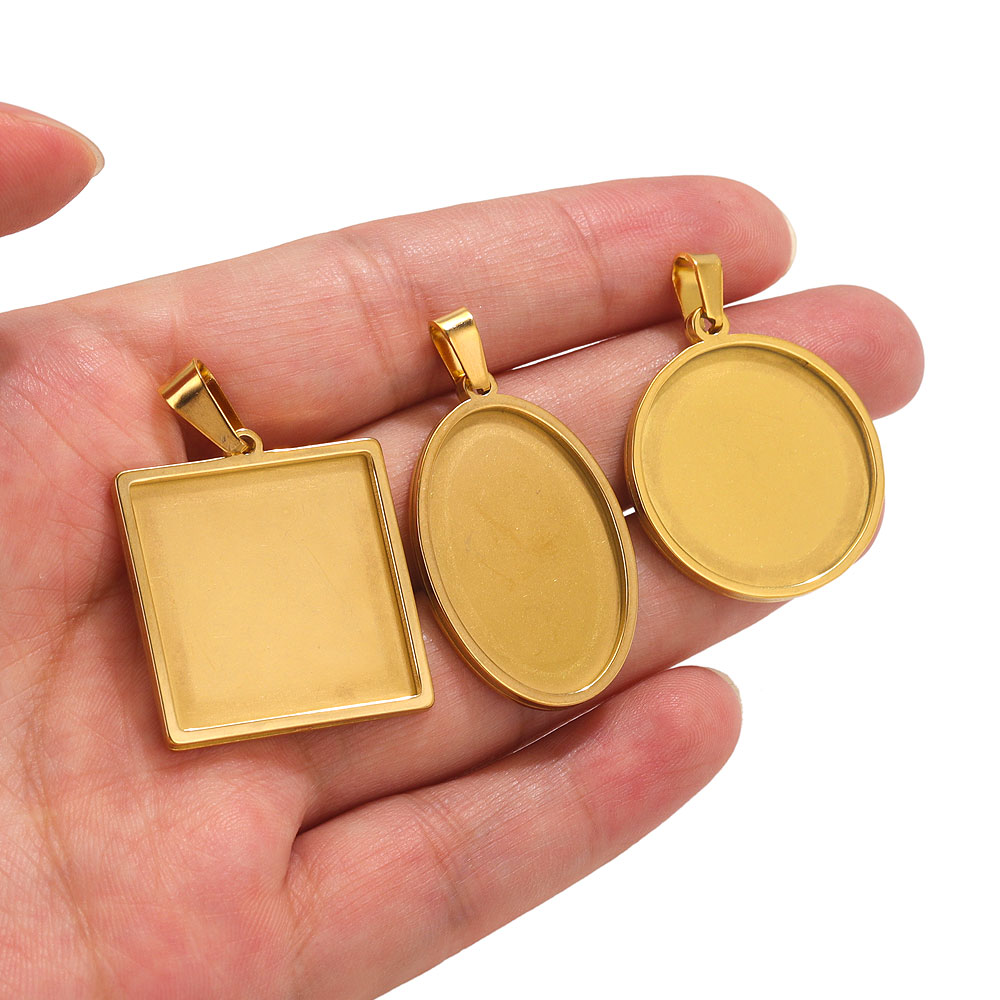 5pcs Stainless Steel Pendant C - Bezels Set Pendant reseña y precio