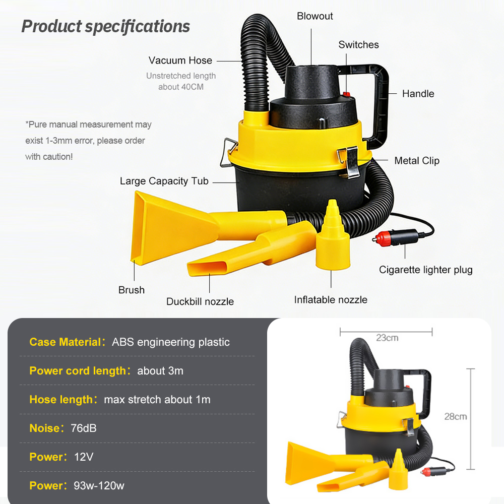 12V Portable Canister Car Vacu - Vacuum Chamber Small reseña y precio