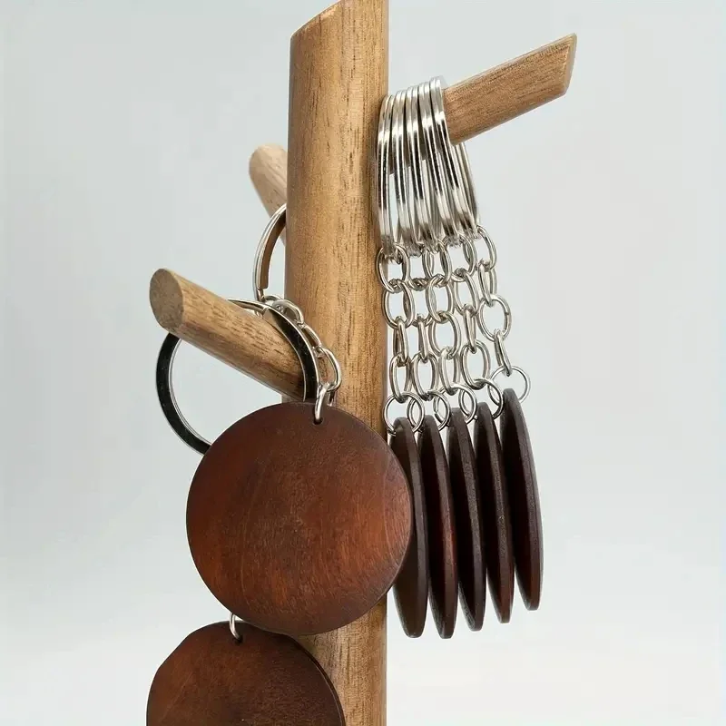 10Pcs Wooden Keychains Vintage - Wood Ring Blank reseña y precio