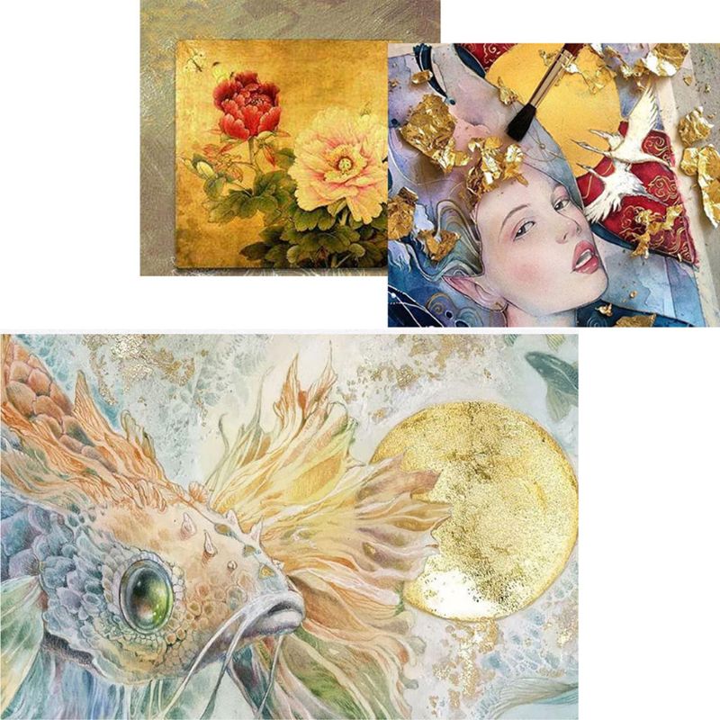 3Box Gold Leaf Flakes Foil Pap - Gold Foil Flakes reseña y precio