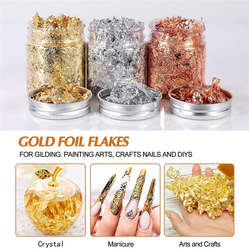 Imitation Rose Gold Silver Cop - Gold Foil Flakes reseña y precio
