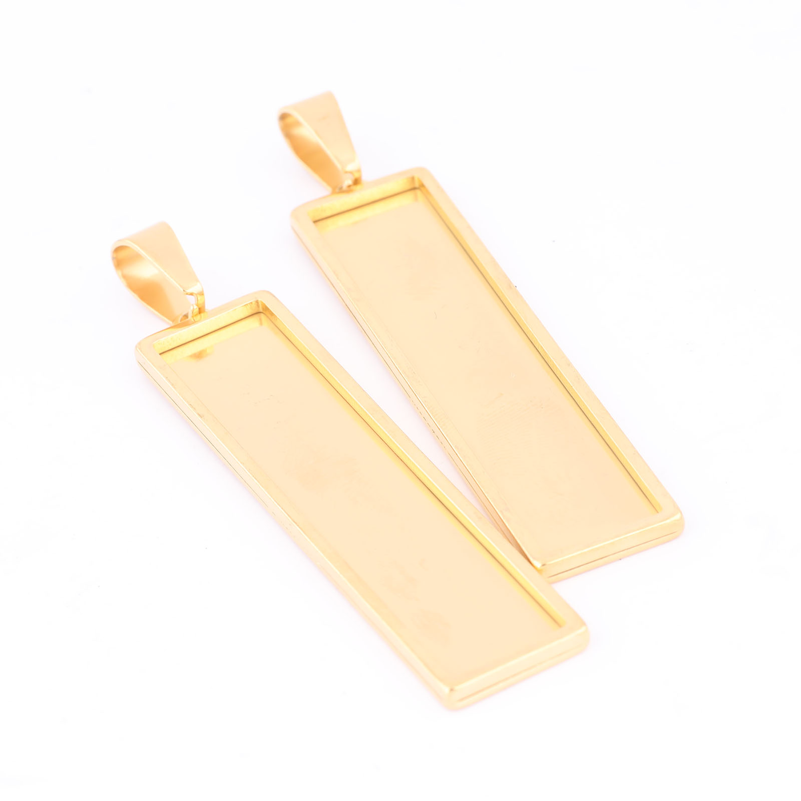 5pcs Stainless Steel Gold Plat - Bezels Set Pendant reseña y precio