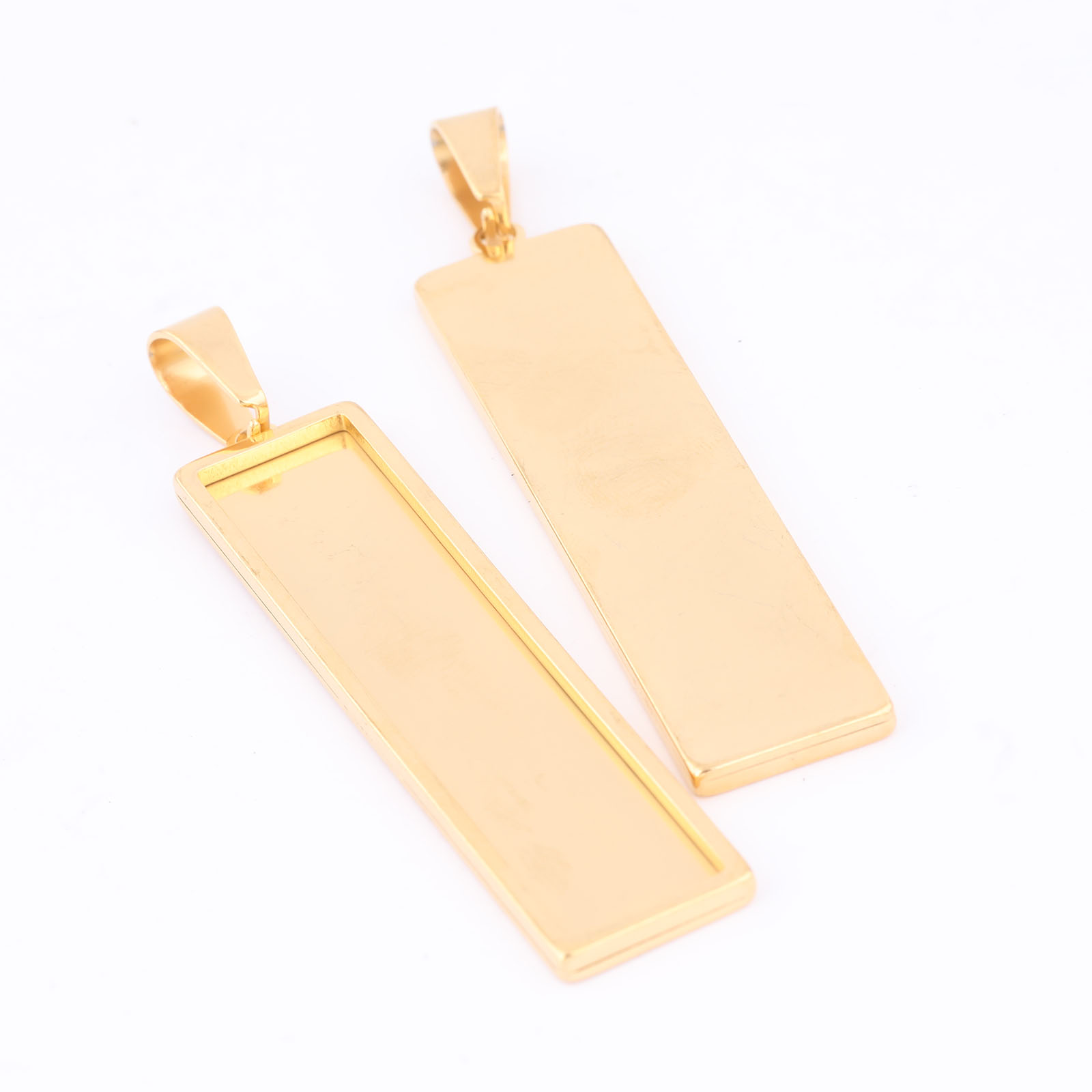 5pcs Stainless Steel Gold Plat - Bezels Set Pendant reseña y precio