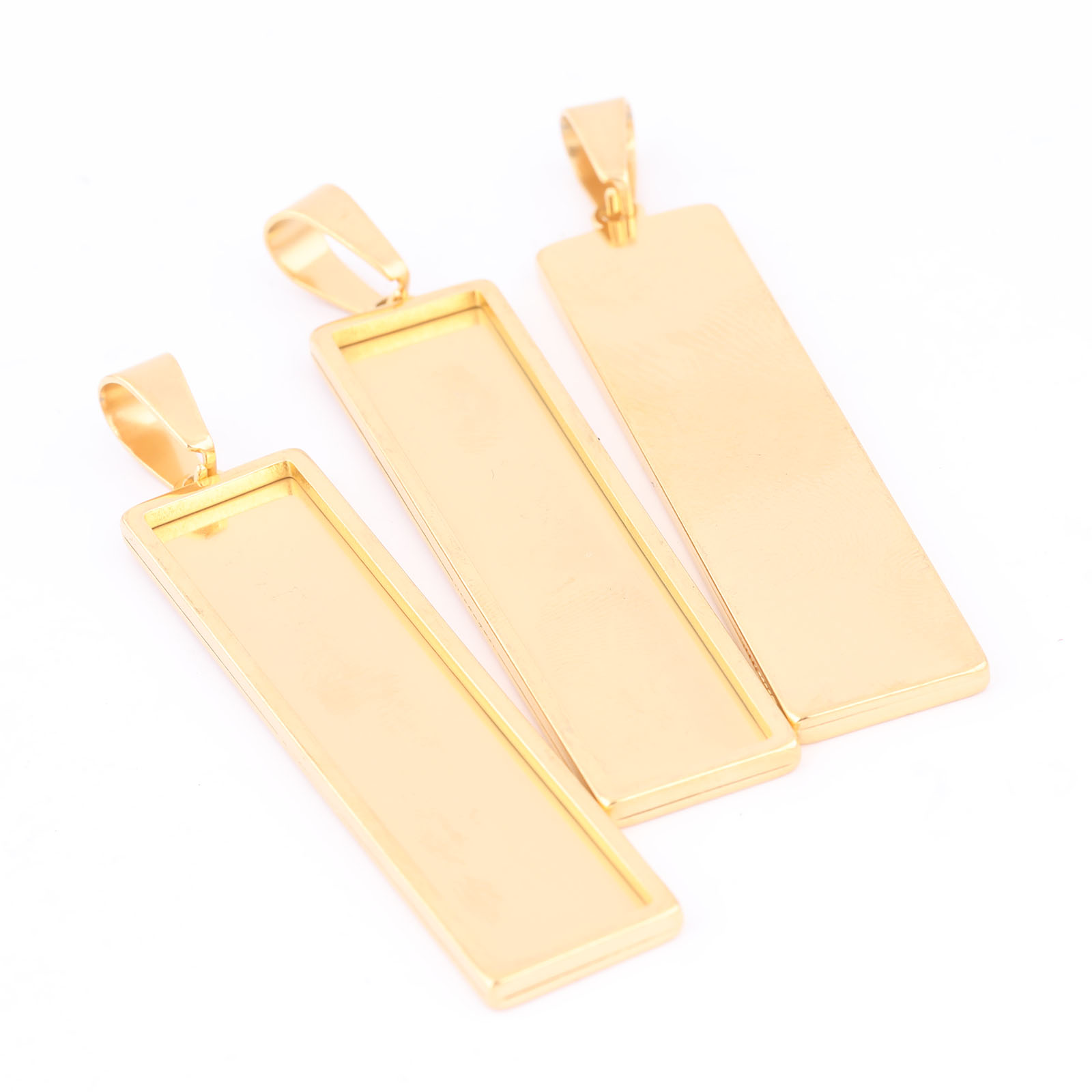 5pcs Stainless Steel Gold Plat - Bezels Set Pendant reseña y precio