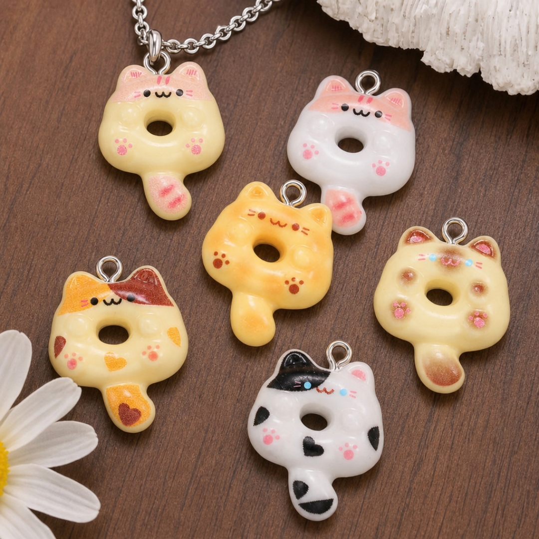 10Pcs Kawaii Cartoon Cat Resin - Resin Crafts Diy reseña y precio
