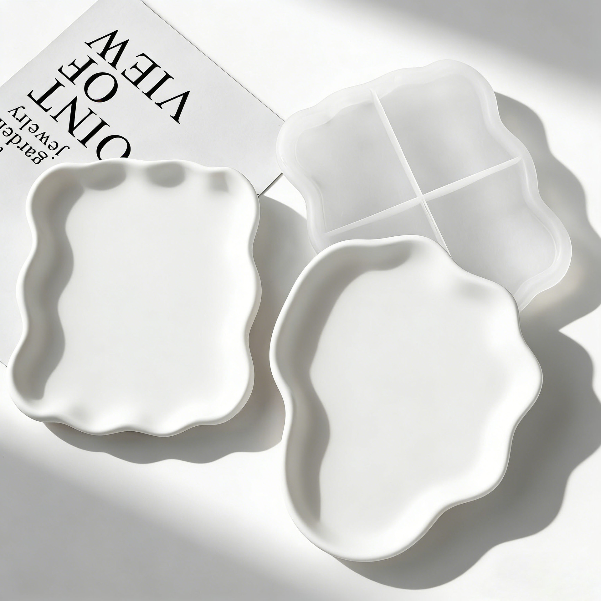 DIY Geometric Wave Plaster Coa - Serving Tray Mold reseña y precio