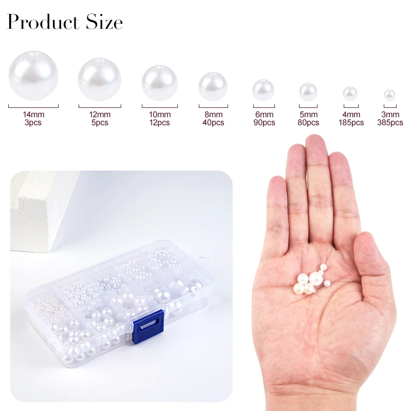 800pcs Artificial Faux Pearl R - Resin Jewelry Kit reseña y precio