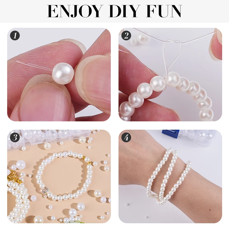 800pcs Artificial Faux Pearl R - Resin Jewelry Kit reseña y precio