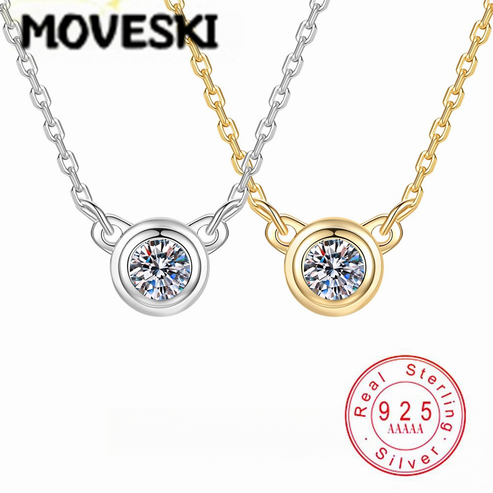 S925 Sterling Silver Moissanit - Bezels Set Pendant reseña y precio