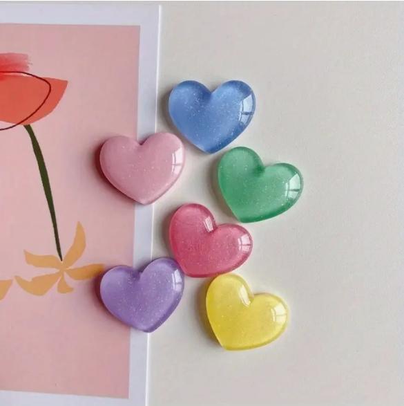 6pcs Colorful Heart Shaped Fri - Resin Glitter Pack reseña y precio