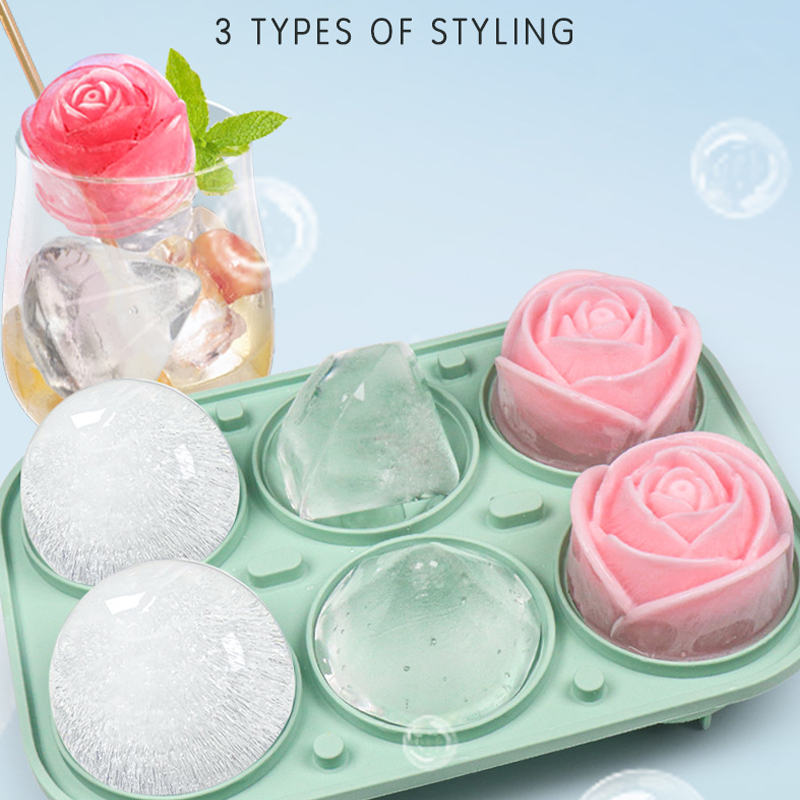 3D Rose Diamond Round Ice Cube - Coaster Mold Round reseña y precio