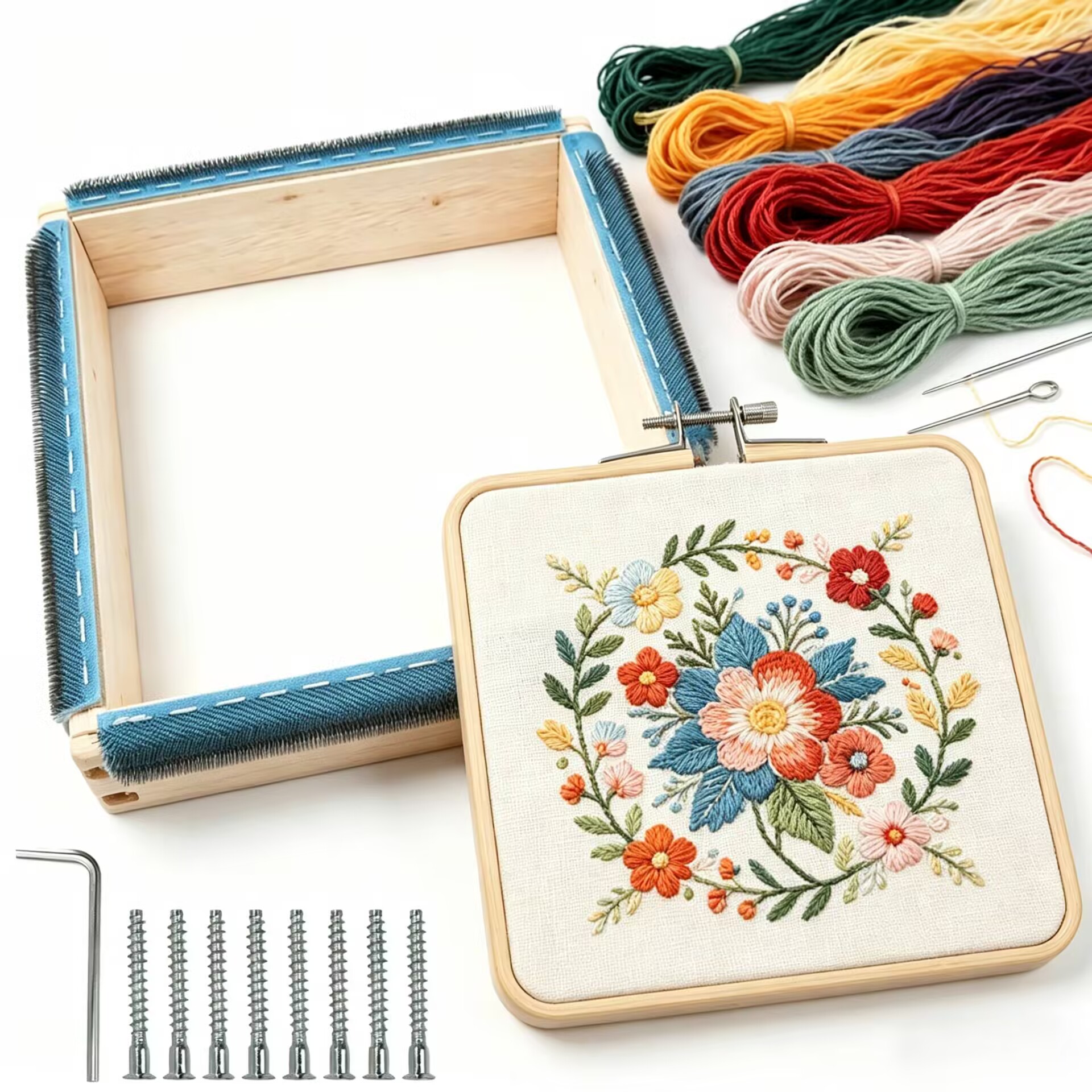 Punch Needle Frame Square Embr - Wood Ring Blank reseña y precio